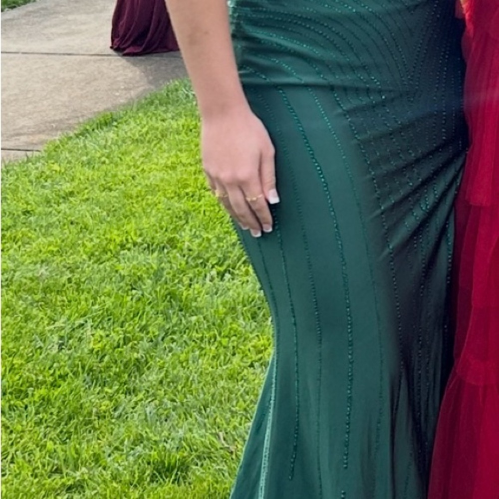 Ellie Wilde Forest Green Prom Dress